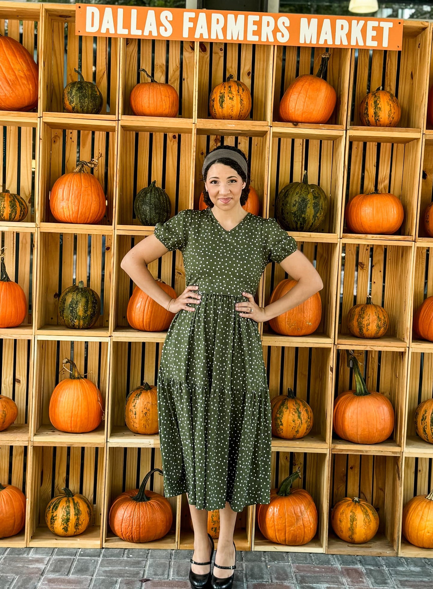 Olive Dots ~ Storybook Dress