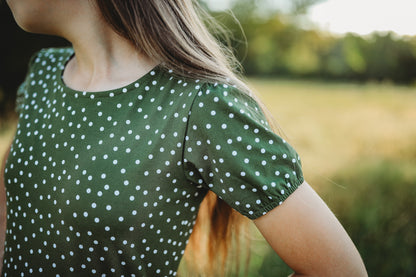 Olive Dots ~ Novella Dress