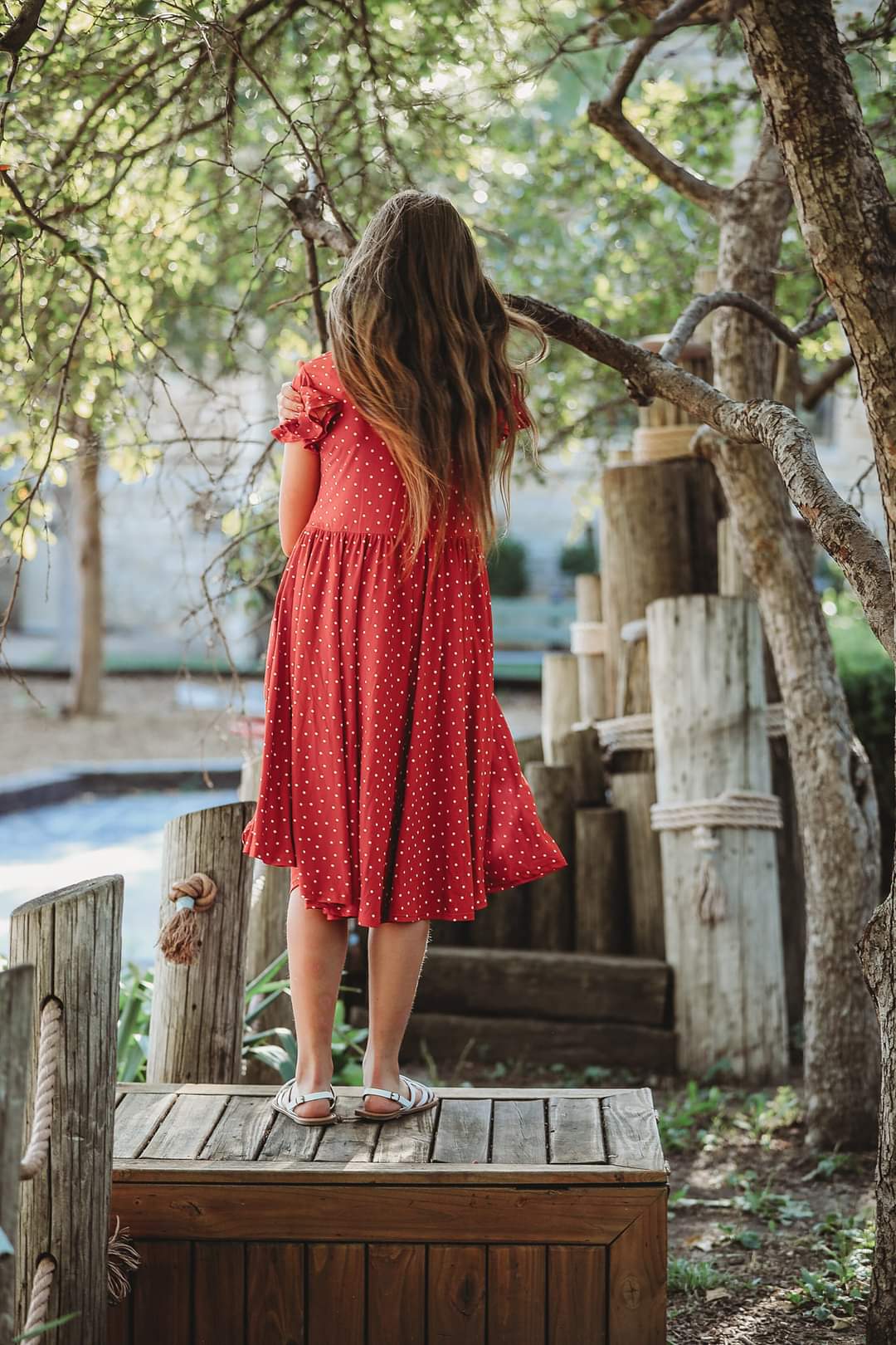 Persimmon Dots ~ Fairy-twirl Dress