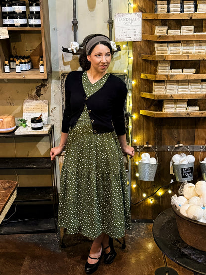 Olive Dots ~ Storybook Dress