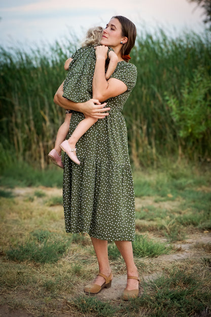 Olive Dots ~ Novella Dress