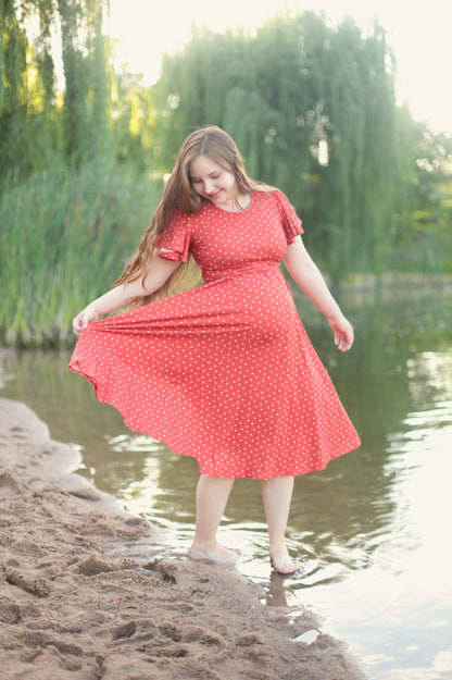 Persimmon Dots ~ Faye Dress