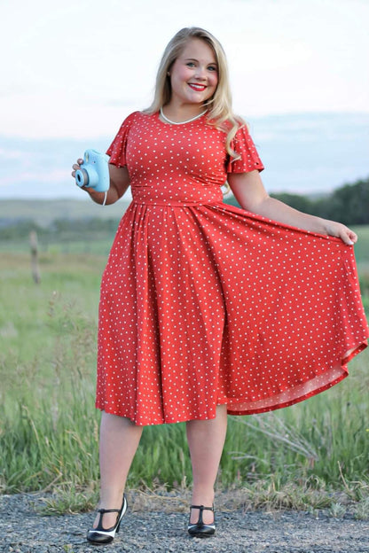 Persimmon Dots ~ Faye Dress