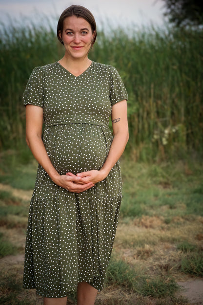 Olive Dots ~ Storybook Dress