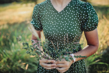 Olive Dots ~ Storybook Dress