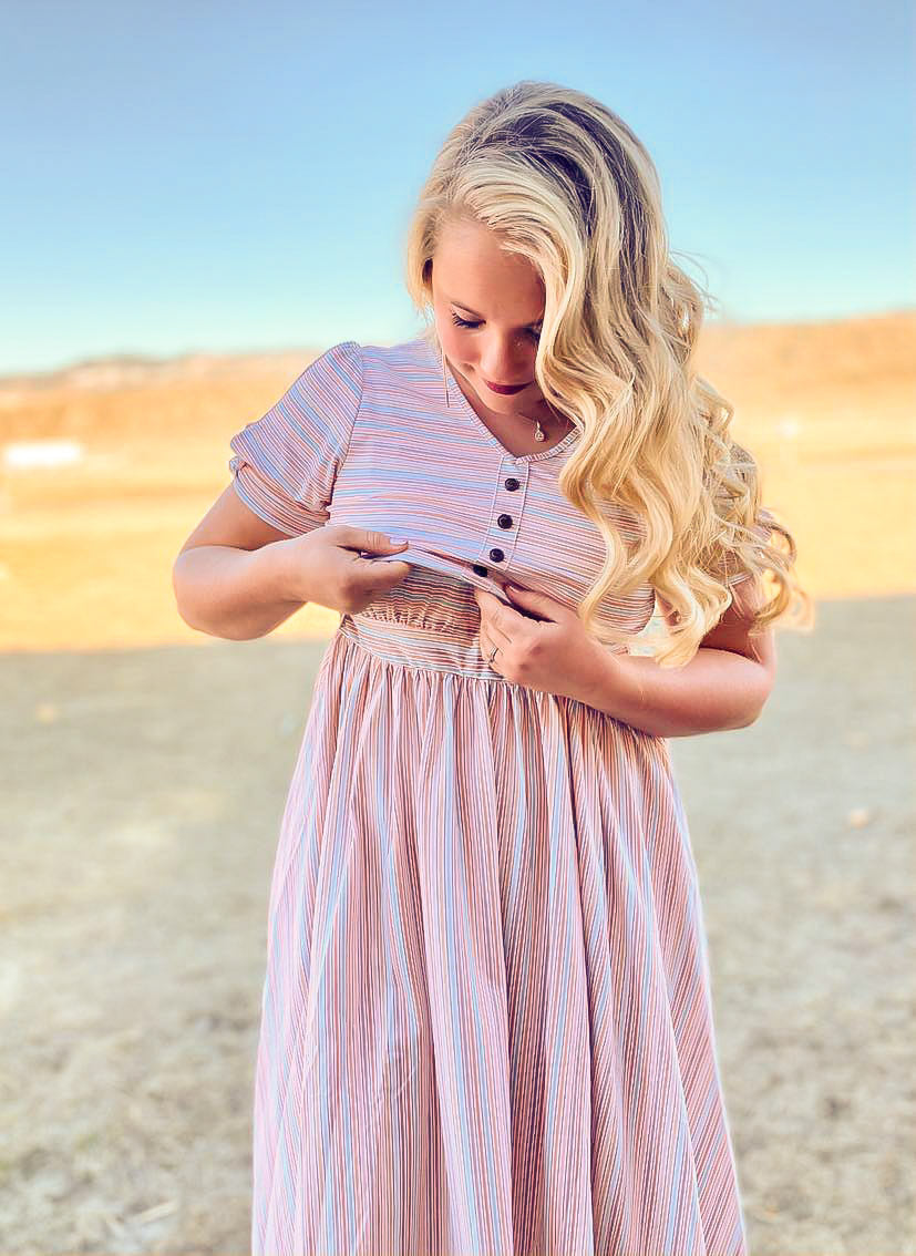 Pastel Pinstripes ~ Rowena Dress