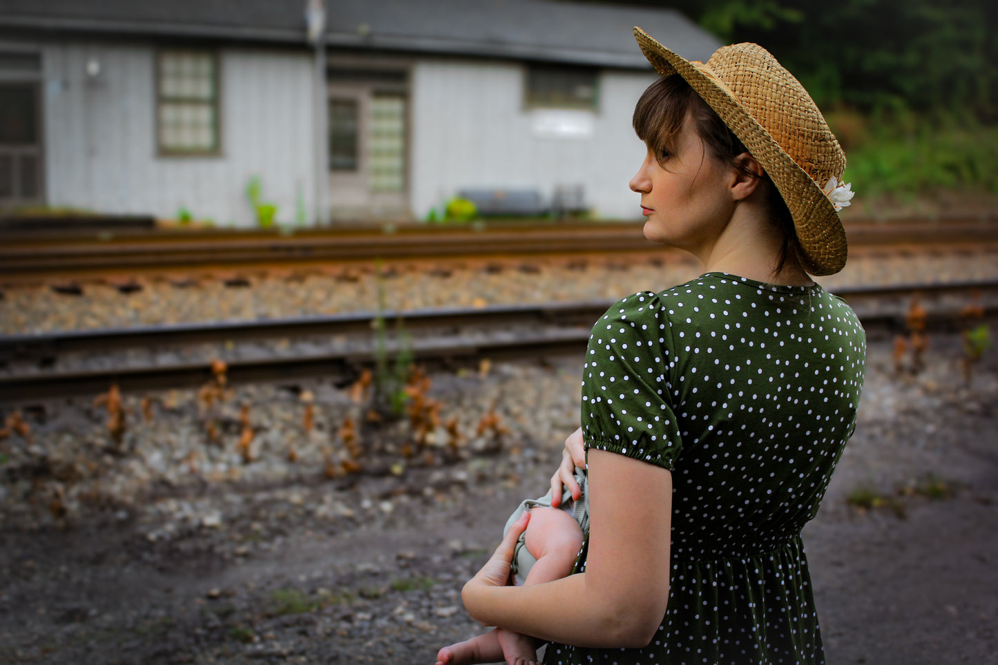 Olive Dots ~ Storybook Dress