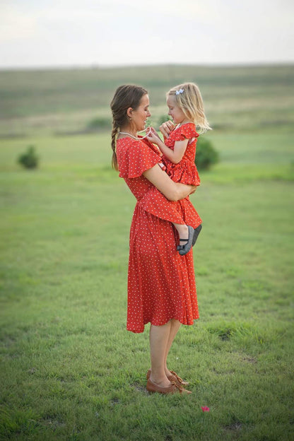 Persimmon Dots ~ Fairy-twirl Dress