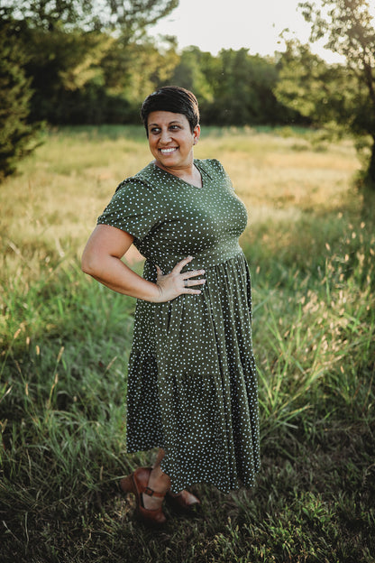 Olive Dots ~ Storybook Dress