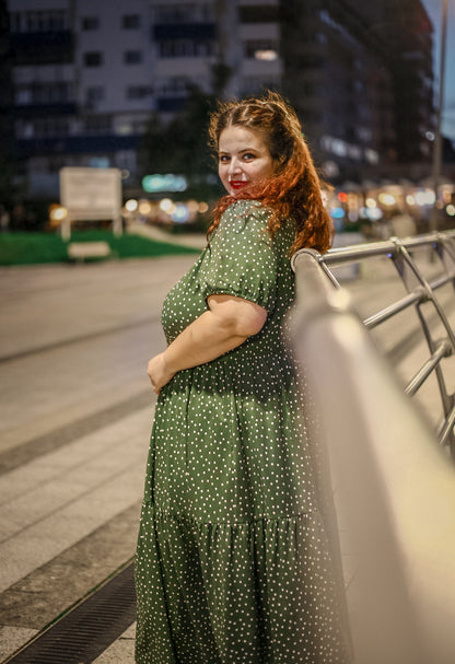 Olive Dots ~ Storybook Dress