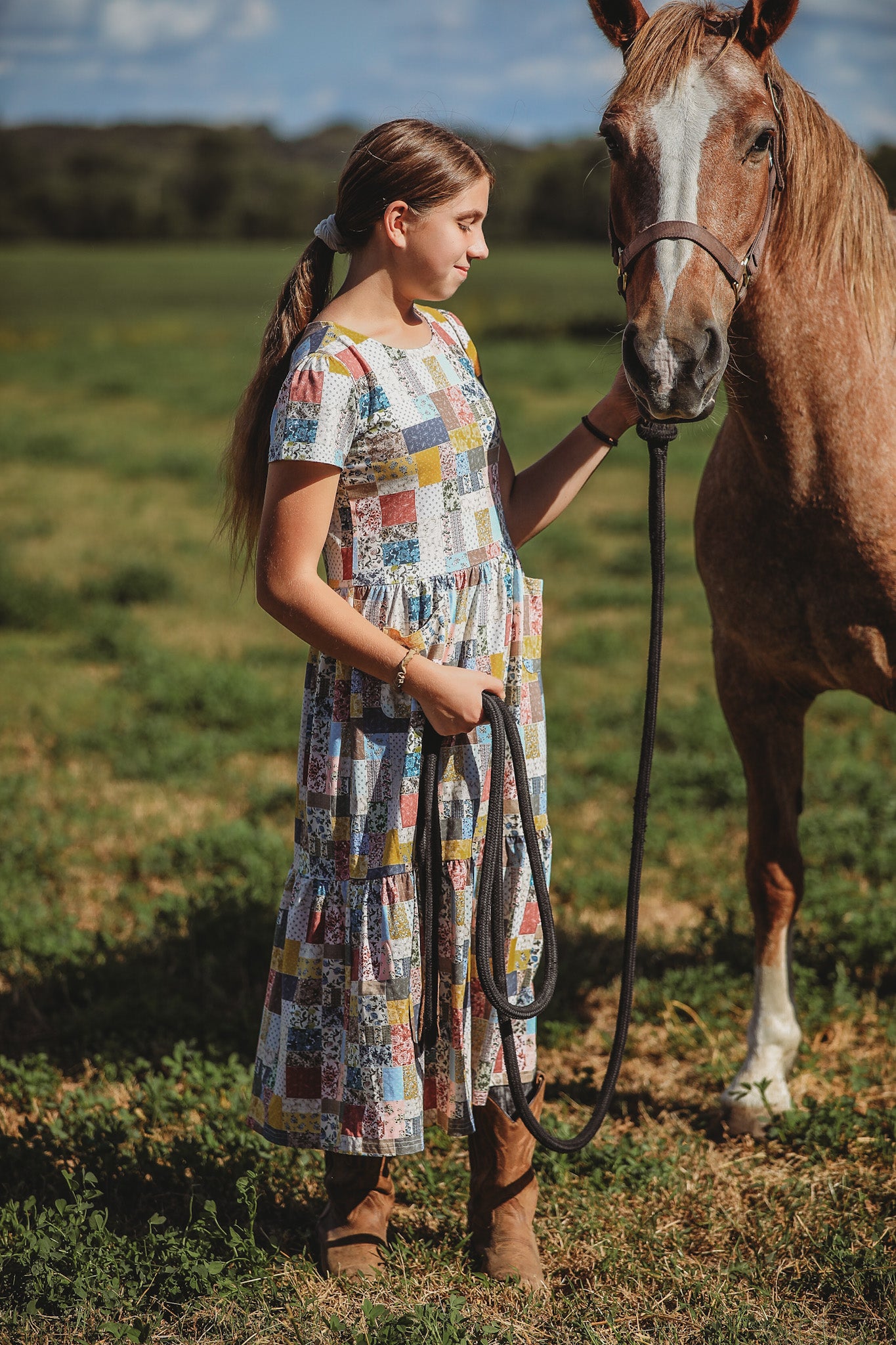 Homespun Harmony ~ Novella Patch Dress