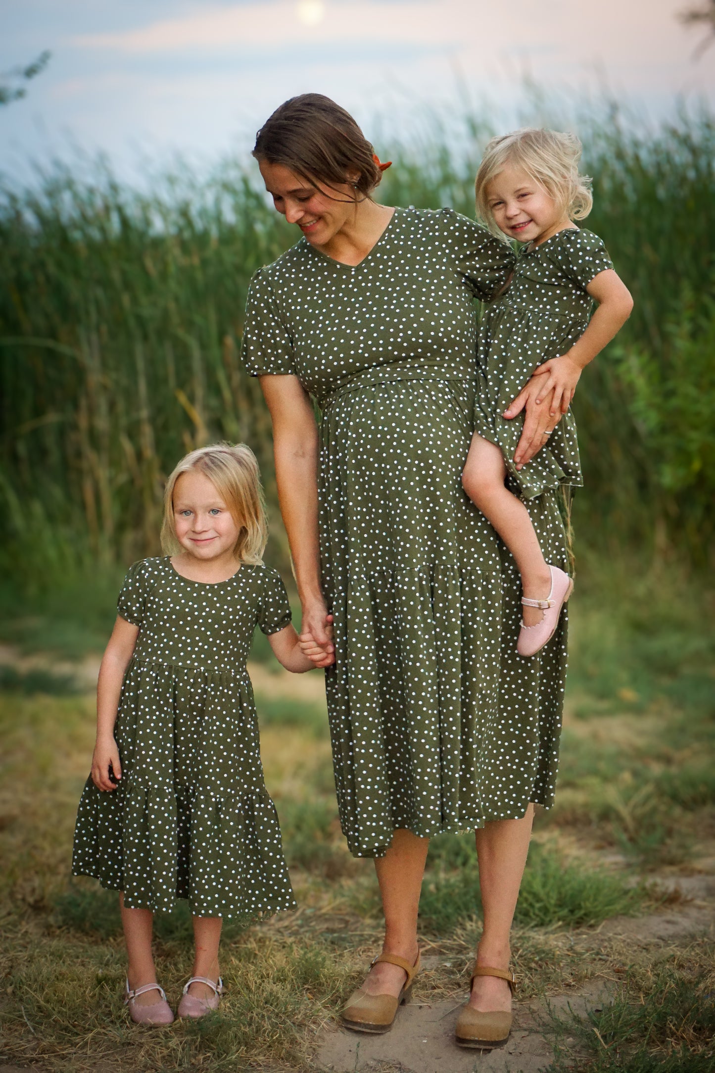 Olive Dots ~ Storybook Dress